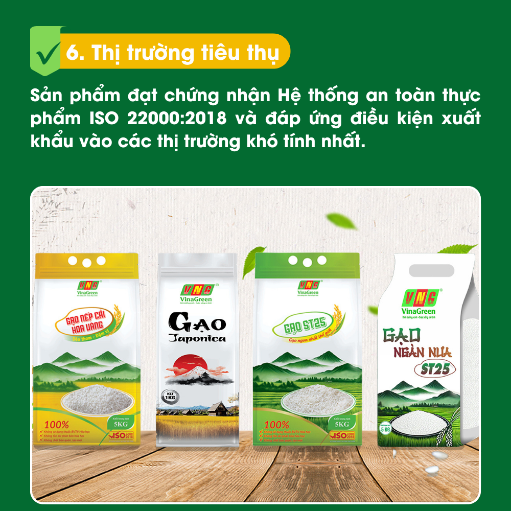 6. Thị trường tiêu thụ - Quy trình sản xuất lúa gạo VinaGreen