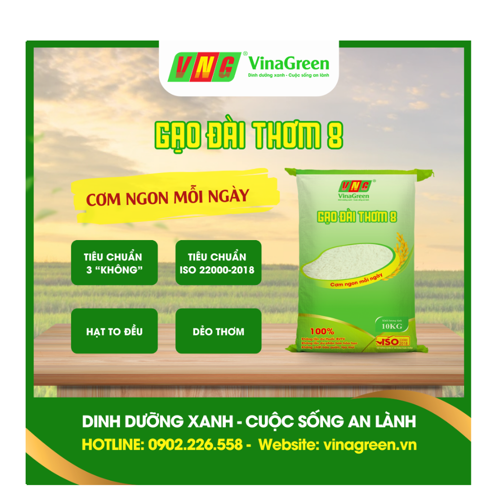 Gạo Đài Thơm 8 VinaGreen