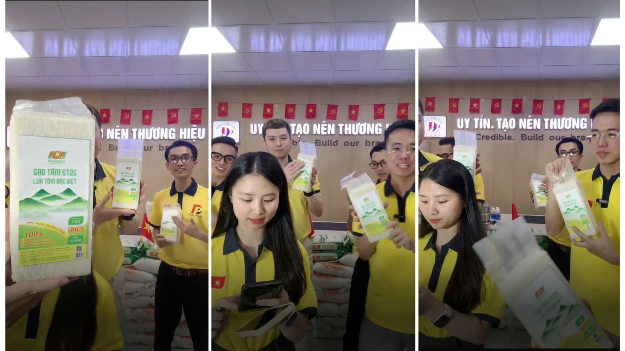 Nhà Xe Đức Phát Lựa Chọn Gạo VinaGreen Làm Quà Tặng Livestream