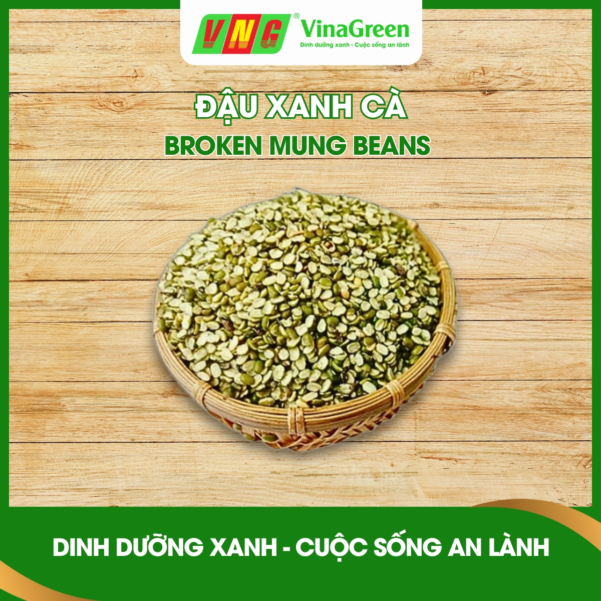 Đậu Xanh Cà – Đậu Xanh Nguyên Vỏ Vỡ Đôi Tự Nhiên